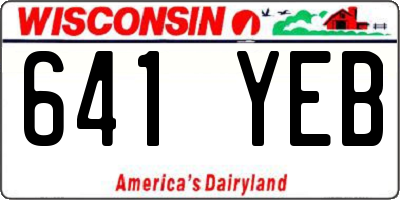 WI license plate 641YEB