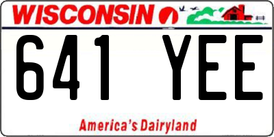 WI license plate 641YEE