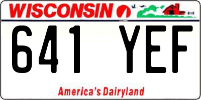 WI license plate 641YEF