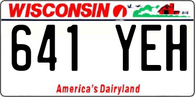 WI license plate 641YEH