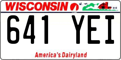WI license plate 641YEI