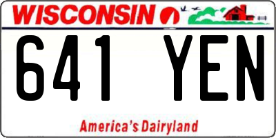 WI license plate 641YEN