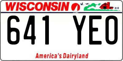 WI license plate 641YEO