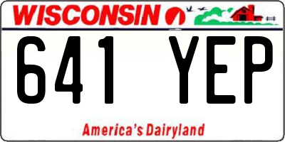 WI license plate 641YEP
