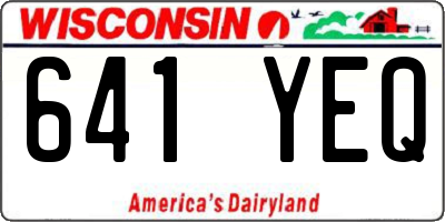 WI license plate 641YEQ