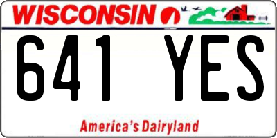 WI license plate 641YES