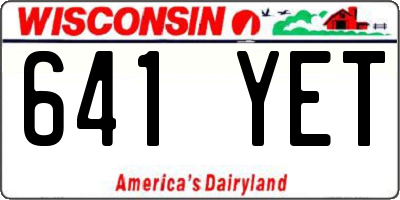 WI license plate 641YET