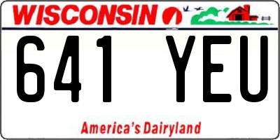 WI license plate 641YEU