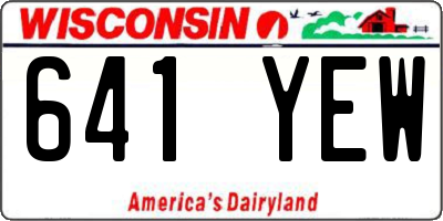 WI license plate 641YEW