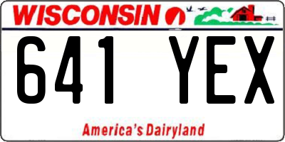 WI license plate 641YEX
