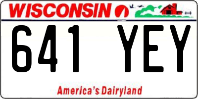 WI license plate 641YEY