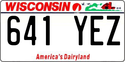WI license plate 641YEZ