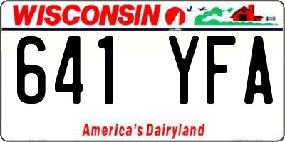 WI license plate 641YFA