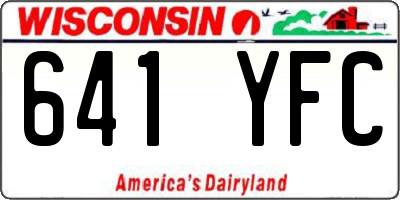 WI license plate 641YFC