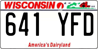 WI license plate 641YFD