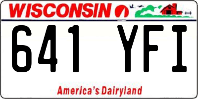 WI license plate 641YFI