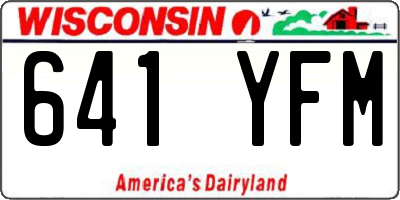WI license plate 641YFM