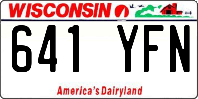 WI license plate 641YFN