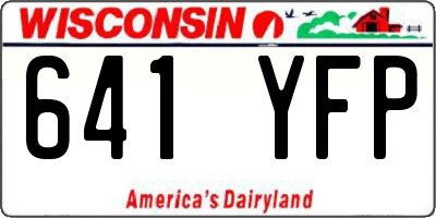 WI license plate 641YFP