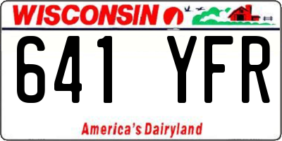 WI license plate 641YFR