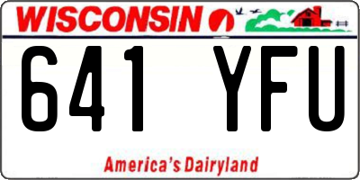 WI license plate 641YFU