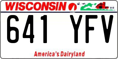 WI license plate 641YFV