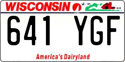 WI license plate 641YGF