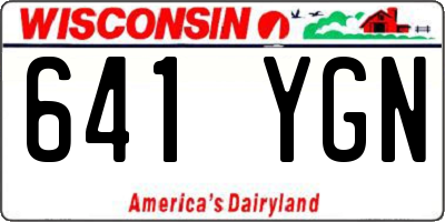 WI license plate 641YGN