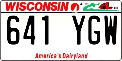 WI license plate 641YGW