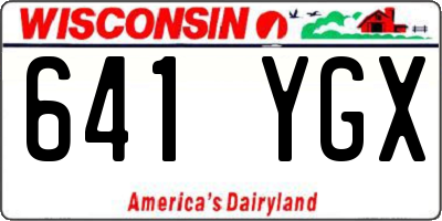 WI license plate 641YGX