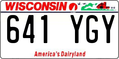 WI license plate 641YGY