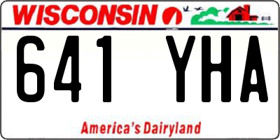 WI license plate 641YHA