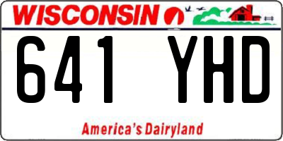 WI license plate 641YHD