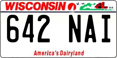 WI license plate 642NAI