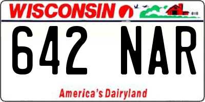 WI license plate 642NAR