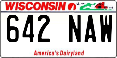 WI license plate 642NAW
