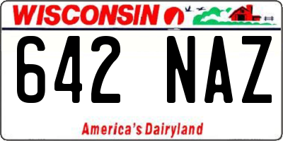 WI license plate 642NAZ