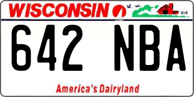 WI license plate 642NBA