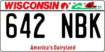 WI license plate 642NBK