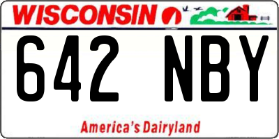 WI license plate 642NBY