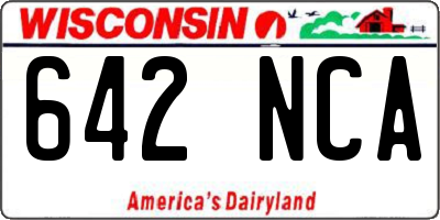 WI license plate 642NCA