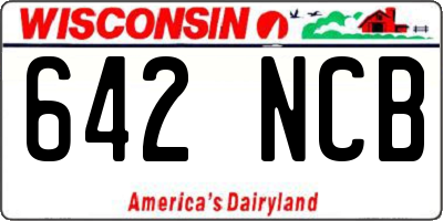 WI license plate 642NCB