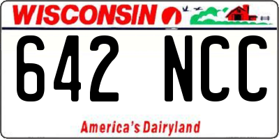 WI license plate 642NCC