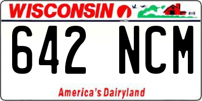 WI license plate 642NCM