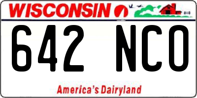 WI license plate 642NCO