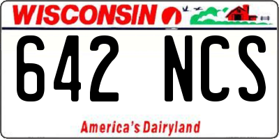 WI license plate 642NCS