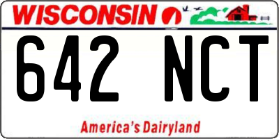 WI license plate 642NCT