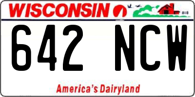 WI license plate 642NCW