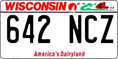 WI license plate 642NCZ