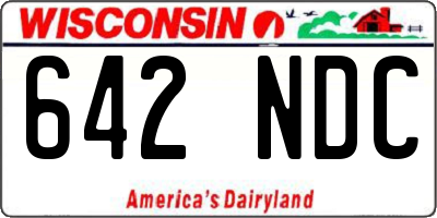 WI license plate 642NDC